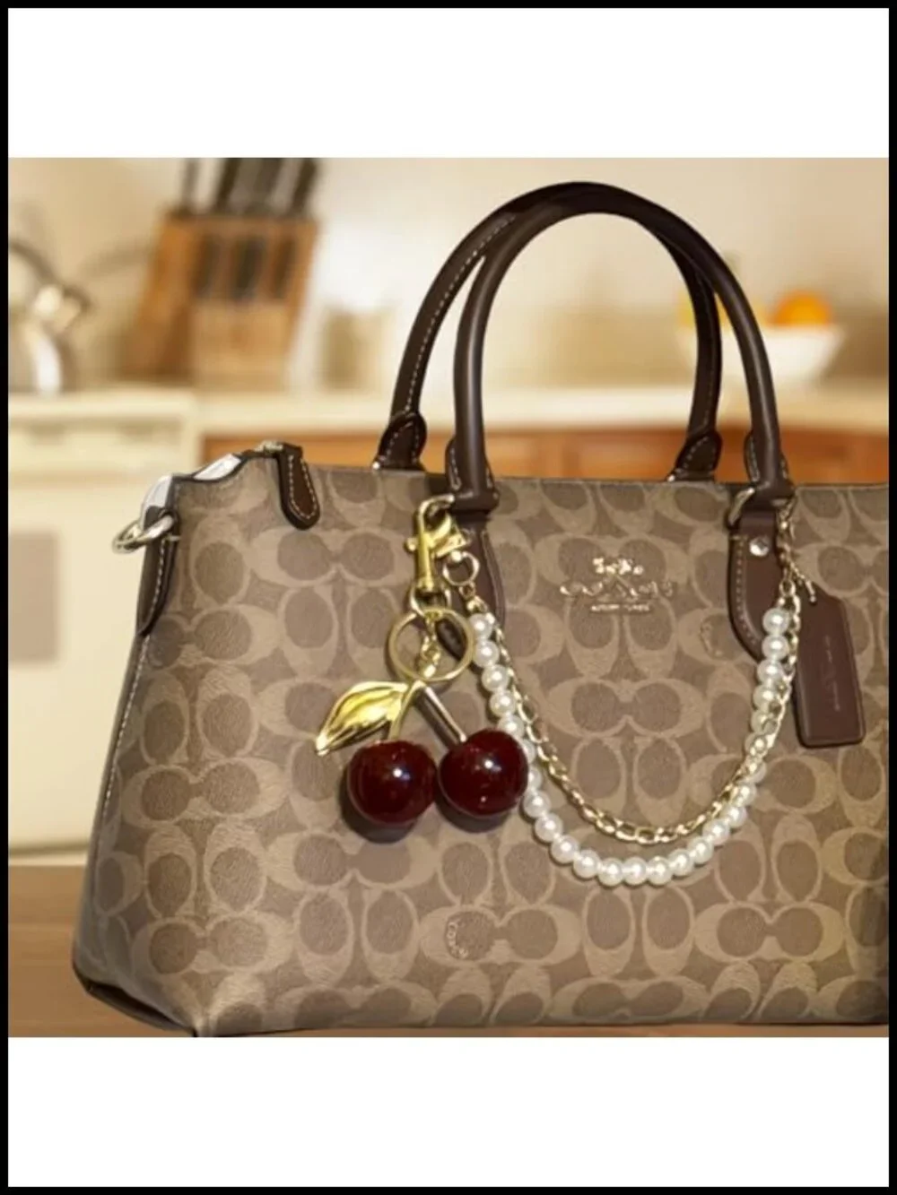 Cherry Keychain Bag Charm Extender Chain for Handbags Purse Accessory Gifts for